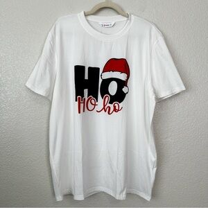 NWT PatPat White Christmas Ho Ho Ho Crewneck Mens Tee, Size XL